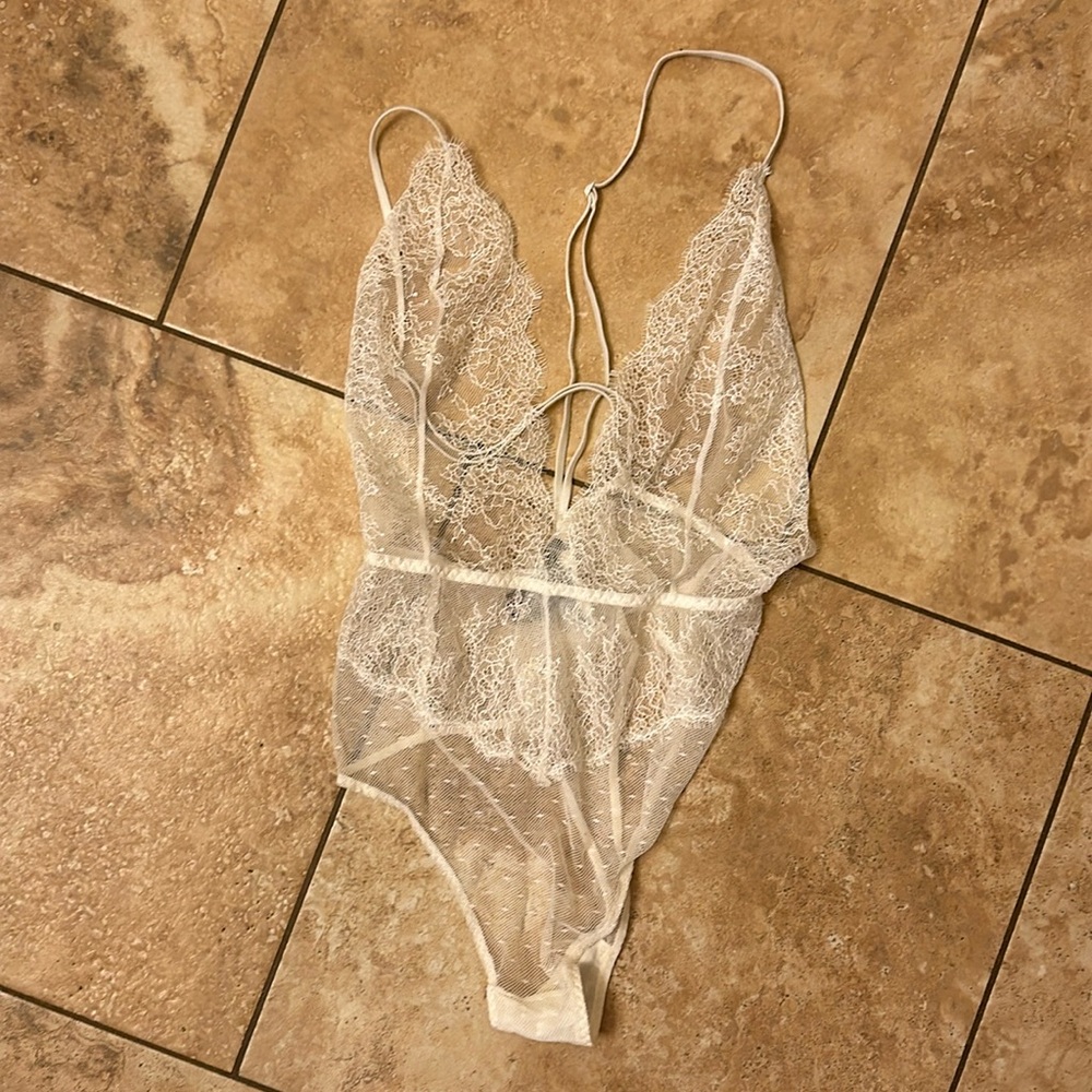 Victoria Secret Lace White Body Suit